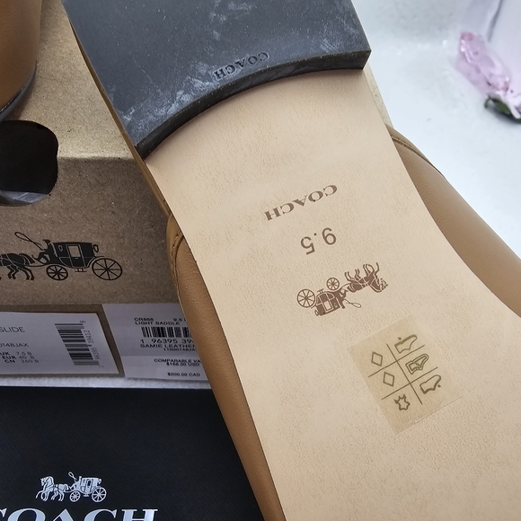 Coach Samie Classic Slide Slip-on Leather Neutral Casual Women's 9.5 - Picture 11 of 13